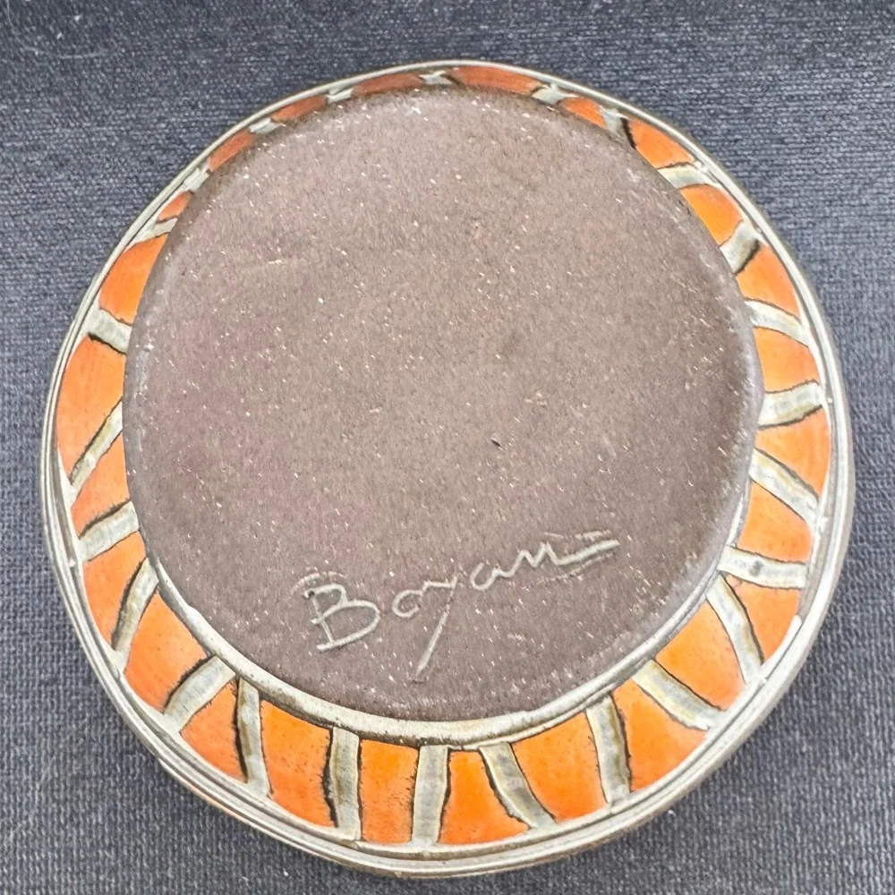 Boyan Moskov Studio Signed Pottery Stoneware Bowl Brown Orange MCM Retro - Picture 3 of 6